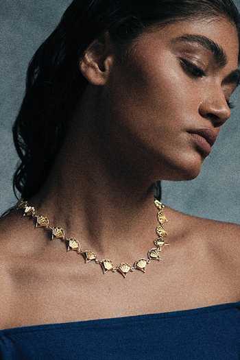Dhwani Bansal Jewellery Pankha Motif Necklace 
