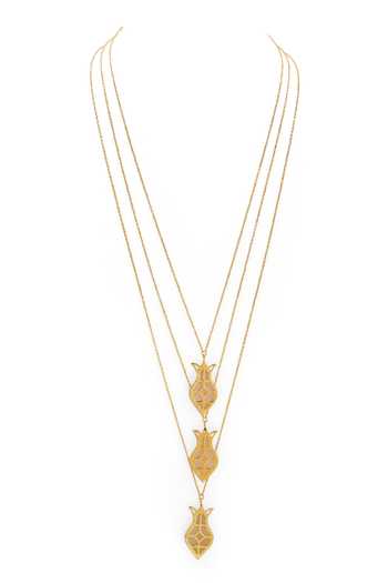Buy Dhwani Bansal Jewellery Gold Plated Amphora Layered Pendant Necklace Online at Aza Fashions Buy_Dhwani Bansal Jewellery_Gold Plated Amphora Layered Pendant Necklace _Online_at_Aza_Fashions