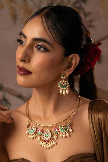 Swabhimann Polki Jadau Hasli Necklace Set