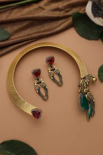 Swabhimann Emerald & Ruby Hasli Necklace Set 