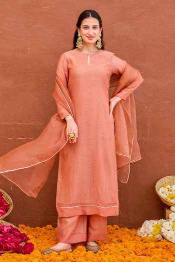 Taro Kesar Chanderi Silk Kurta Set
