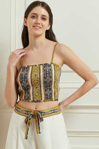 RANNA GILL Hanna Stripe Bustier Top 