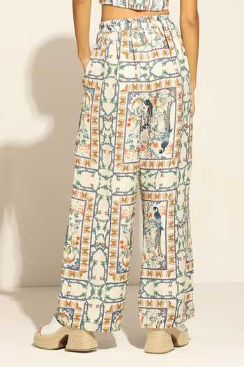 RANNA GILL Isa Wide Leg Jay Print Pant 