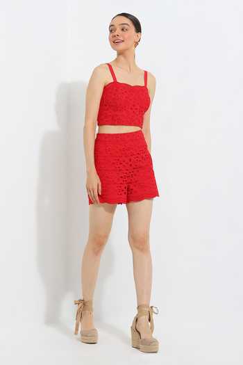 Buy_RANNA GILL_Red Cotton Sweetheart Neck Rachal Bustier _Online_at_Aza_Fashions