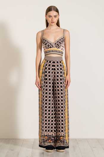 Shop_RANNA GILL_Brown Linen Sweetheart Neck Elara Pleated Bustier _Online_at_Aza_Fashions