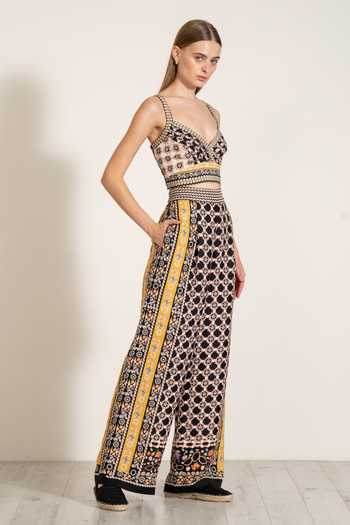 RANNA GILL_Brown Linen Sweetheart Neck Elara Pleated Bustier _at_Aza_Fashions