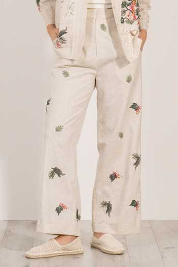 RANNA GILL Beige Polyester Livia High Waisted Pant Online at Aza Fashions RANNA GILL_Beige Polyester Livia High Waisted Pant _Online_at_Aza_Fashions