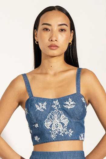 RANNA GILL Ruvo Denim Bustier 