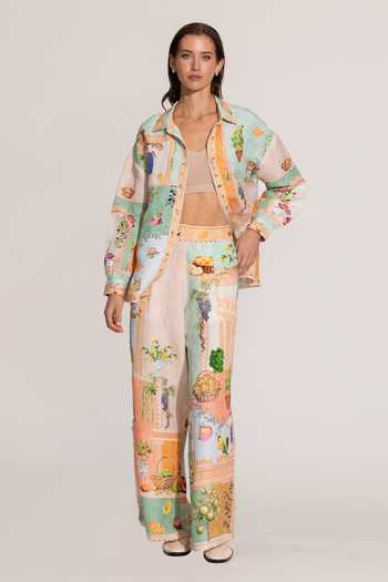 RANNA GILL Masha Amalfi Print Wide Leg Pant 