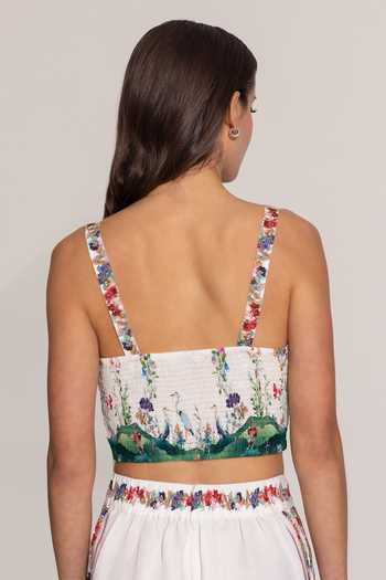 RANNA GILL Layla Lilacs Bloom Print Bustier 