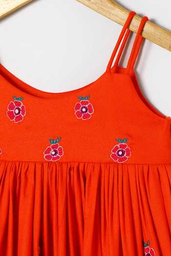 Buy_Byb Premium_Orange Cotton Embroidery Dress 