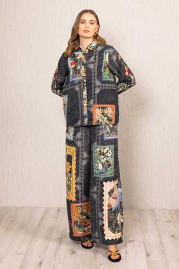 Buy RANNA GILL Multi Color Linen, Viscose Button-down Neck Regalia Down Shirt Online at Aza Fashions Buy_RANNA GILL_Multi Color Linen, Viscose Button-down Neck Regalia Down Shirt _Online_at_Aza_Fashions