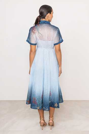 RANNA GILL Selina Flared Ombre Midi Dress