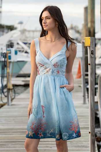 RANNA GILL Cressa Strap Mini Ombre Dress