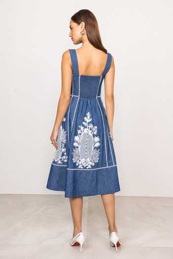 RANNA GILL Odette Panel Midi Denim Dress