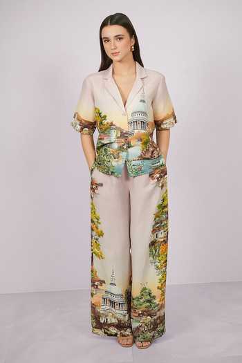 RANNA GILL Ravena Notch Collar Shirt & Pant Set