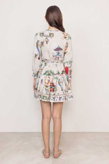 RANNA GILL Tern Pleated Yoke Mini Dress