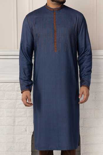 Buy POONAM KASERA Blue Silk, Dupion Embroidered Kurta Set Buy_POONAM KASERA_Blue Silk, Dupion Embroidered Kurta Set