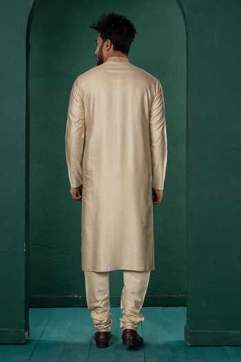 POONAM KASERA Beige Embroidered Kurta Set 