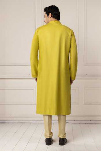 POONAM KASERA Moss Green Embroidered Kurta Set 