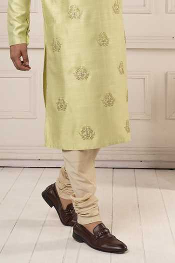 Buy POONAM KASERA Green Silk, Dupion Hand Embroidered Kurta And Churidar Set Online at Aza Fashions Buy_POONAM KASERA_Green Silk, Dupion Hand Embroidered Kurta And Churidar Set _Online_at_Aza_Fashions