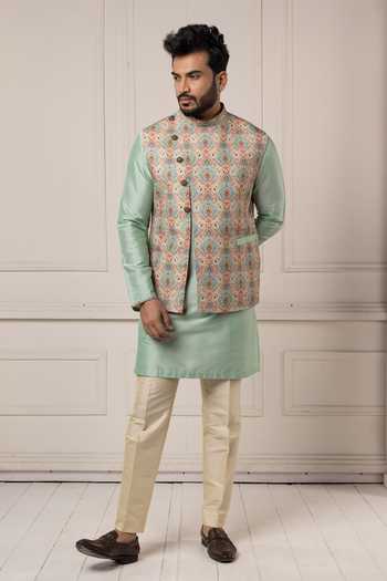 POONAM KASERA Printed Jacket & Kurta Set 