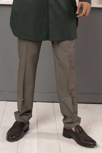 POONAM KASERA_Green Silk, Cotton Deep Short Kurta Set _Online_at_Aza_Fashions