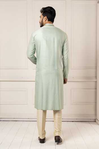 POONAM KASERA Mint Gota Embroidered Kurta Set 