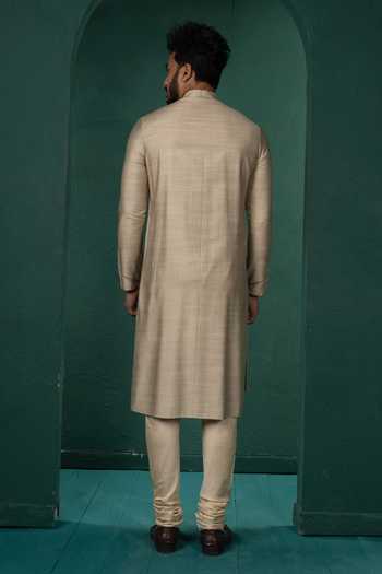 POONAM KASERA Diagonal Pintucks Kurta Set 