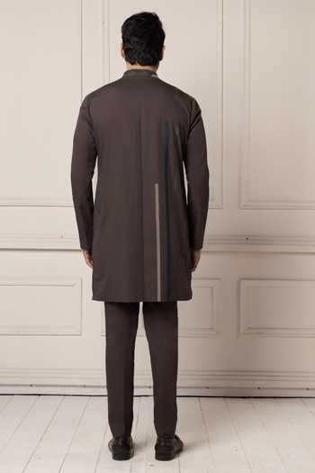 POONAM KASERA Charcoal Short Kurta Set 