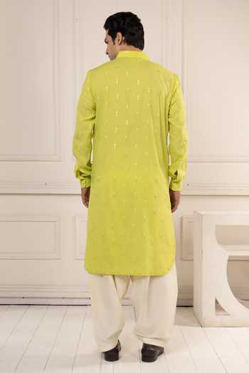 POONAM KASERA Mirror Work Pathani Kurta Set 