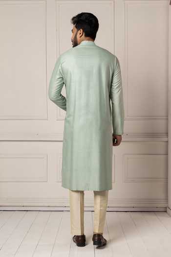 POONAM KASERA Mint Embroidered Kurta Set 