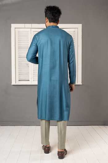 POONAM KASERA Pintuck Embroidered Kurta Set 