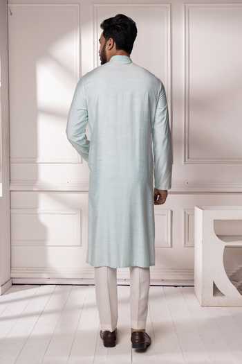 POONAM KASERA Pintuck Embroidered Kurta Set 