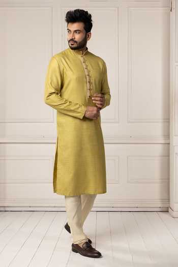 Buy POONAM KASERA Green Silk, Dupion Kashmiri Embroidered Kurta Set Online at Aza Fashions Buy_POONAM KASERA_Green Silk, Dupion Kashmiri Embroidered Kurta Set _Online_at_Aza_Fashions