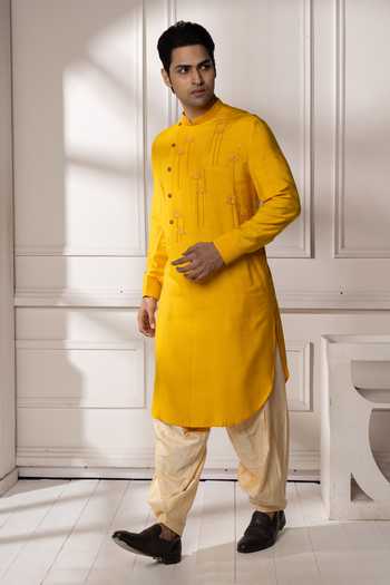 POONAM KASERA Hand Painted Pathani Kurta Set 
