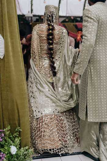 Itrh Tarakini Mirror Embellished Bridal Lehenga Set 