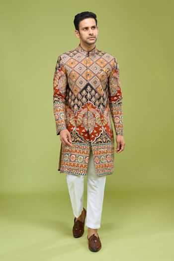 Arihant Rai Sinha Zari Embroidered Sherwani & Pant Set 