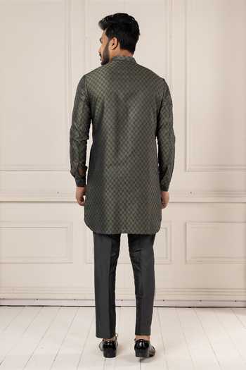 POONAM KASERA Ikat Woven Kurta Set 