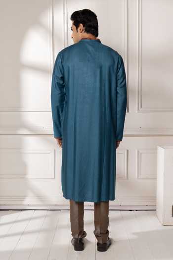 POONAM KASERA Blue Embroidered Kurta Set 