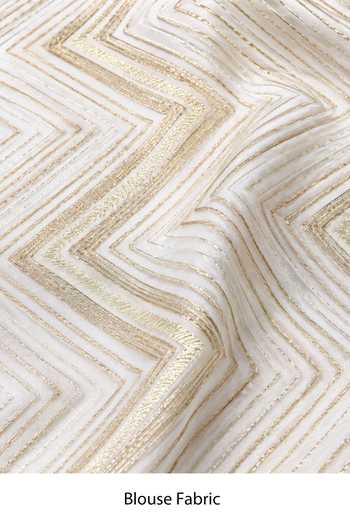 Zal From Benaras Gold Organza Gota Border Saree With Unstitched Blouse Fabric at Aza Fashions Zal From Benaras_Gold Organza Gota Border Saree With Unstitched Blouse Fabric _at_Aza_Fashions