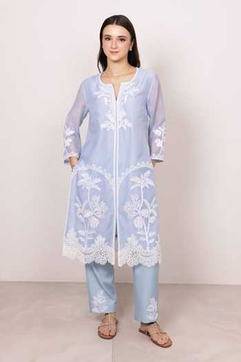 RANNA GILL Jigsa Floral Embroidered Tunic & Pant Set 