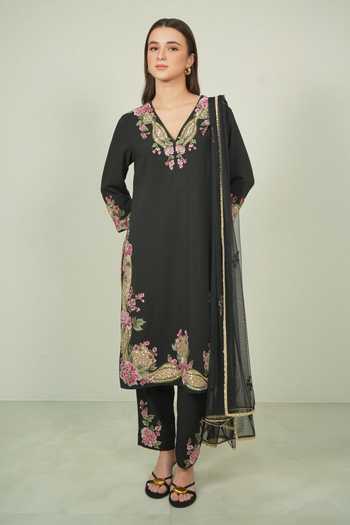 RANNA GILL Velmira Bloom Embroidered Tunic Set 