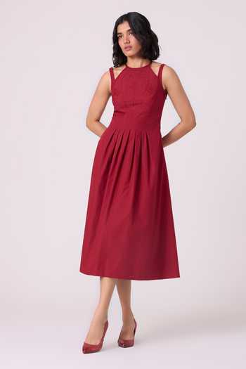 The Summer House Ellaria Embroidered Midi Dress 