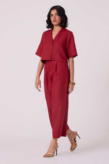 The Summer House Clyde Straight Fit Linen Trouser 