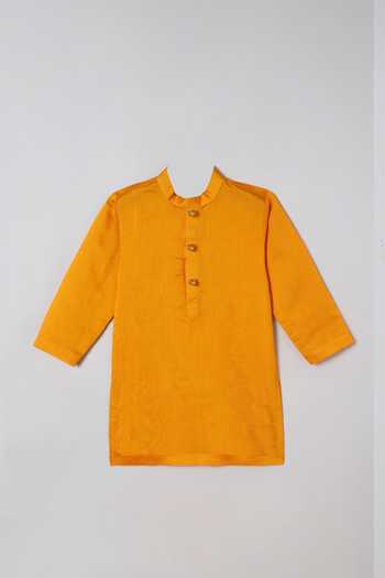 Buy_Byb Premium_Yellow Silk, Sequins, Embellished Kurta And Bundi Set 