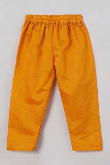 Shop_Byb Premium_Yellow Silk, Sequins, Embellished Kurta And Bundi Set 