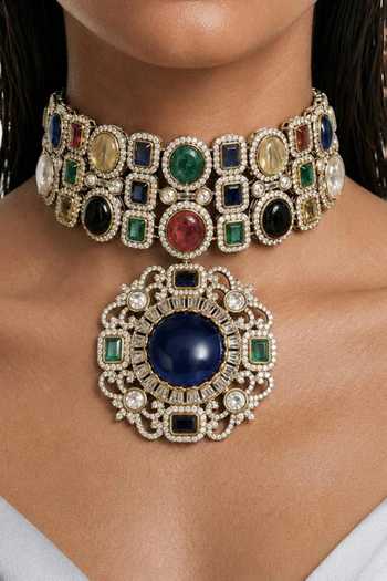 PRERTO Calla Zircon Studded Necklace Set 