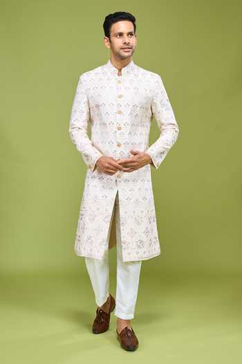Arihant Rai Sinha Thread & Sequin Embroidered Sherwani Set 