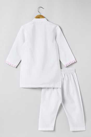 Shop_Byb Premium_White Chanderi Embroidery, Sequins Kurta Pyjama Set _Online_at_Aza_Fashions